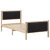 vidaXL Cadre de lit Marron et noir 90 x 190 cm Bois massif en pin