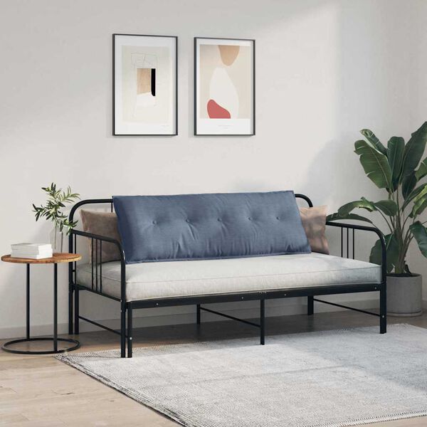 vidaXL Coussin de Dos Bleu 140 x 50 cm Tissu en velours c&ocirc;tel&eacute;