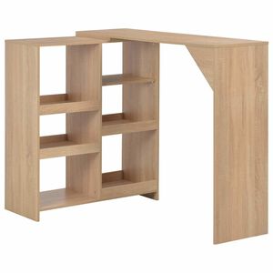 vidaXL Table de bar avec tablette amovible Ch&ecirc;ne 138x39x110 cm