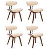 vidaXL Chaises &agrave; manger lot de 4 cr&egrave;me bois courb&eacute; et similicuir