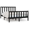 vidaXL Cadre de lit sans matelas noir 135x190 cm bois massif