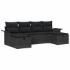 vidaXL Ensemble de canap&eacute; de jardin avec coussin 6 pcs Noir Poly rotin