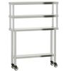 vidaXL Table de travail de cuisine avec &eacute;tag&egrave;re 110x30x150 cm inox