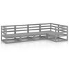 vidaXL Salon de jardin 5 pcs gris bois de pin massif