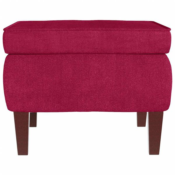 vidaXL Tabouret avec pieds en bois Rouge bordeaux Velours