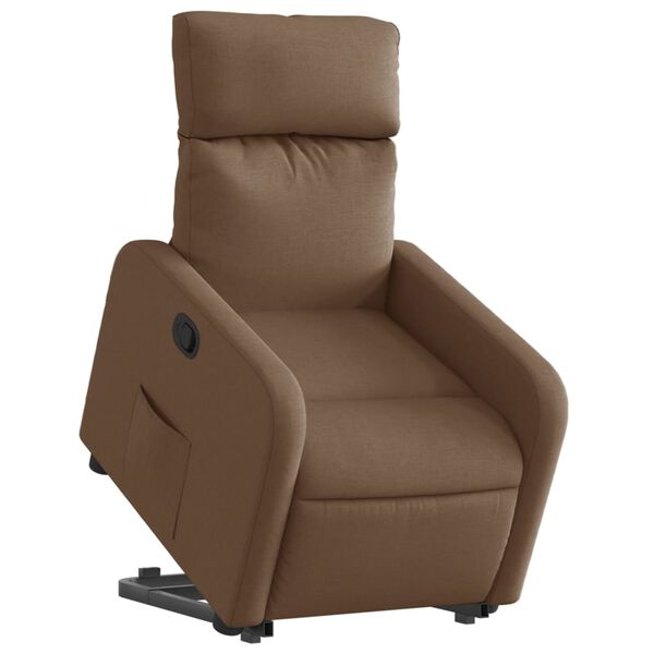 vidaXL Fauteuil inclinable Marron Tissu