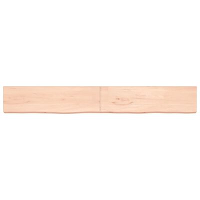 vidaXL Comptoir de salle de bain 220x30x(2-6)cm bois massif non traité