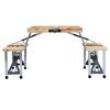 vidaXL Table pliable de camping avec 4 sièges Acier Aluminium
