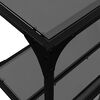 vidaXL Table console avec dessus en verre noir 158,5x30x81 cm acier