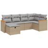 vidaXL Salon de jardin avec coussins 6pcs m&eacute;lange beige r&eacute;sine tress&eacute;e