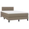 vidaXL Sommier &agrave; lattes de lit avec matelas Taupe 120x200 cm Tissu
