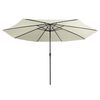 vidaXL Parasol de jardin avec m&acirc;t en m&eacute;tal 390 cm blanc sable