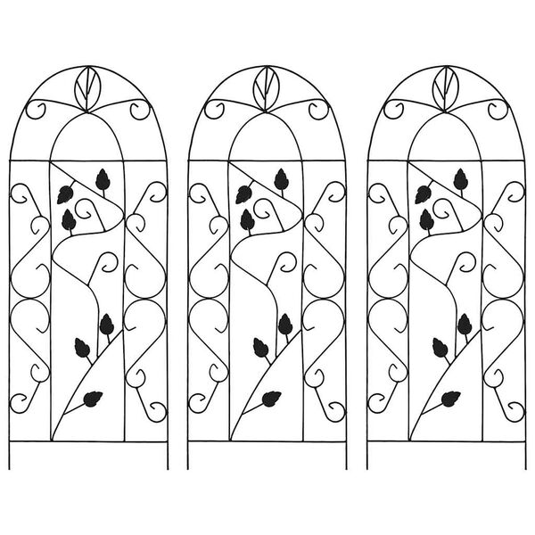 vidaXL Supports pour plantes grimpantes 3 pcs Noir 40x100 cm Fer