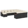 vidaXL Salon de jardin 12 pcs avec coussins noir r&eacute;sine tress&eacute;e
