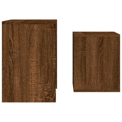 vidaXL Tables basses gigognes 2 pcs chêne marron bois d'ingénierie