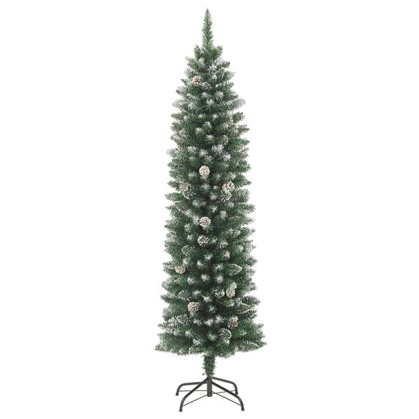 vidaXL Sapin de No&euml;l artificiel mince avec support 240 cm PVC