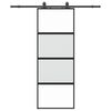 vidaXL Porte coulissante kit quincaillerie noir 76x205 cm verre tremp&eacute;