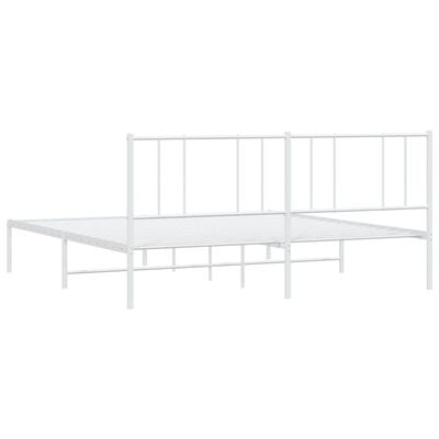 vidaXL Cadre de lit métal sans matelas et tête de lit blanc 183x213 cm