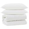 vidaXL Couette avec Oreillers avec oreiller 3 pi&egrave;ces Blanc Microfibre