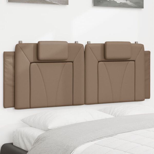 vidaXL Coussin de t&ecirc;te de lit Viana cappuccino 140 cm similicuir