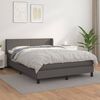 vidaXL Sommier &agrave; lattes de lit avec matelas Gris 140x190 cm Similicuir