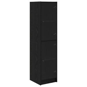 vidaXL Haut Armoire Ch&ecirc;ne noir 35 x 37 x 142 cm Bois d'ing&eacute;nierie