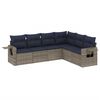 vidaXL Ensemble de canap&eacute; de jardin 6 pcs avec coussins gris r&eacute;sine tress&eacute;e