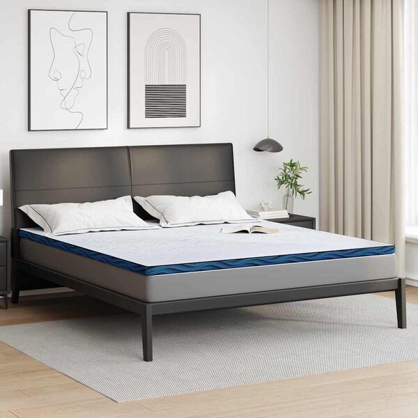 vidaXL Surmatelas Blanc 200 x 200 cm Tissu Jacquard