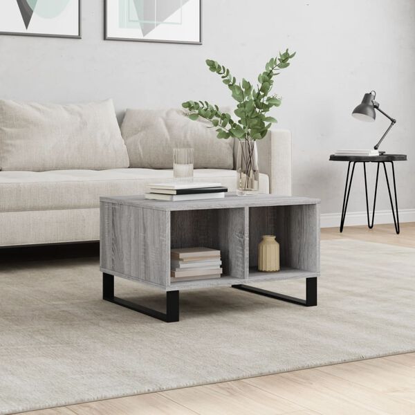 vidaXL Table basse Sonoma gris 60x50x36,5 cm Bois d'ing&eacute;nierie