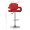 vidaXL Tabourets de bar lot de 2 rouge bordeaux similicuir
