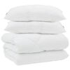 vidaXL Couette avec Oreillers 3 pcs Blanc Microfibre et Plumes D'oie