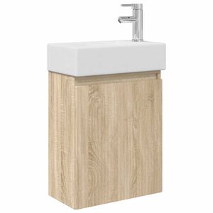 vidaXL Meuble de salle de bain avec robinet Ch&ecirc;ne Sonoma