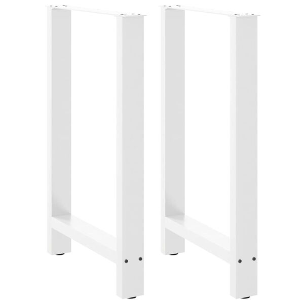 vidaXL Pieds de table de bar Blanc 2 pi&egrave;ces 60 x (90-91) cm Acier