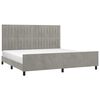 vidaXL Cadre de lit sans matelas gris clair 200x200 cm velours