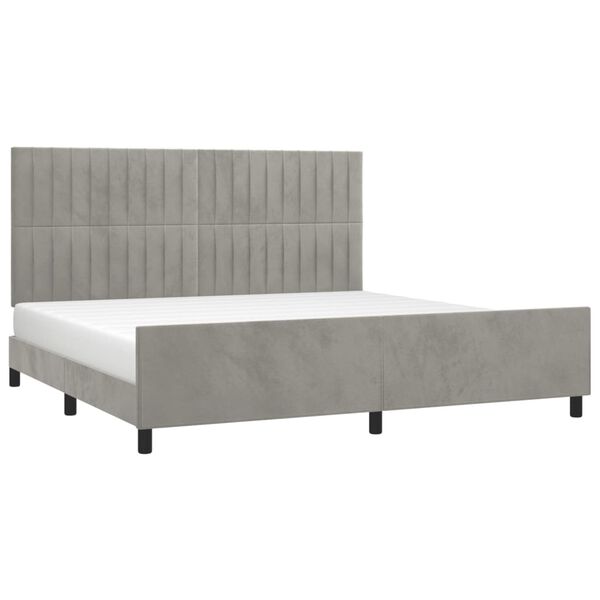 vidaXL Cadre de lit sans matelas gris clair 200x200 cm velours