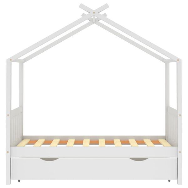 vidaXL Cadre de lit enfant avec tiroir blanc pin massif 80x160 cm