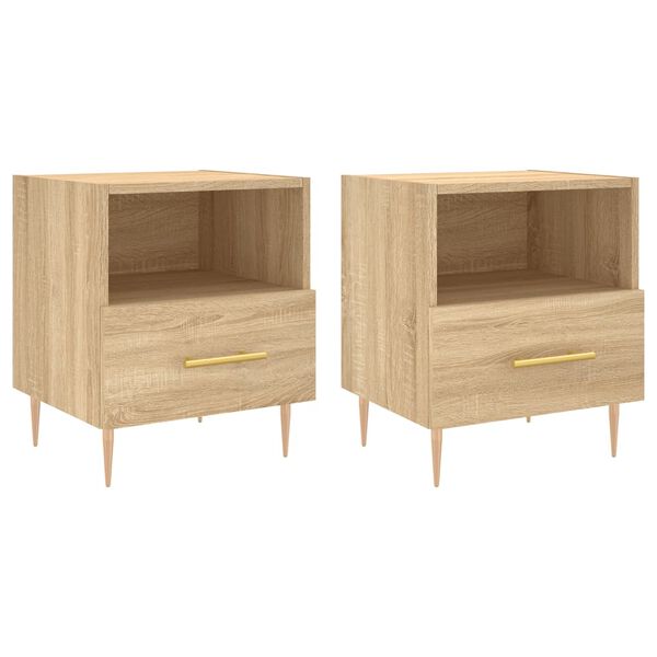 vidaXL Tables de chevet 2 pcs ch&ecirc;ne sonoma 40x35x47,5 cm