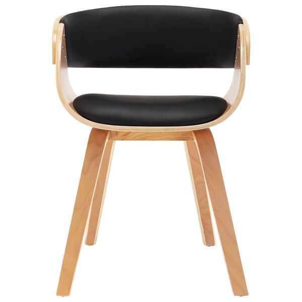vidaXL Chaises à manger lot de 2 noir bois courbé et similicuir