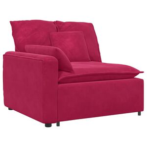 vidaXL Module d'extr&eacute;mit&eacute; d'accoudoir de canap&eacute; modulaire avec coussins rouge bordeaux 100 cm