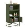 vidaXL Buffet haut vert olive 68,5x38,5x123,5 cm acier