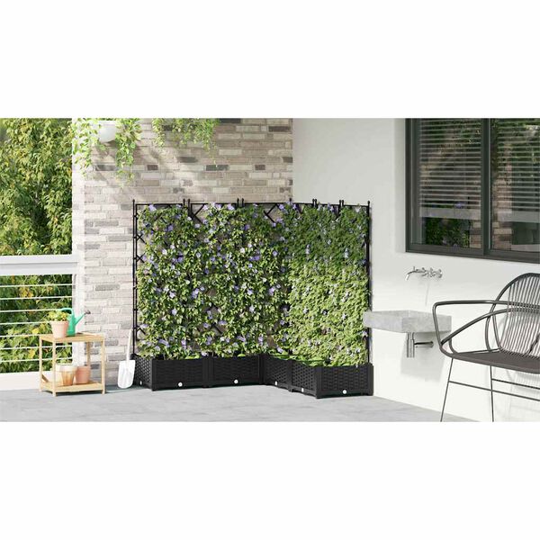 vidaXL Cache-pot de jardin 5 pcs Noir 120 x 120 x 125,5 cm Acier