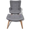 vidaXL Fauteuil avec repose-pied gris tissu