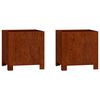 vidaXL Jardini&egrave;res avec pieds 2 pcs Rouill&eacute; 30x30x30 cm Acier corten