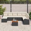 vidaXL Ensemble de canap&eacute; de jardin 9 pcs Noir et blanc