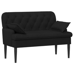 vidaXL Canap&eacute; love seat avec capitonnage en boutons Noir Tissu
