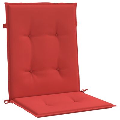 vidaXL Coussins de chaise de jardin à dossier bas lot de 2 rouge
