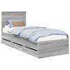 vidaXL Cadre de lit Gris Sonoma 75 x 190 cm Bois Ing&eacute;nierie