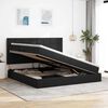 vidaXL Lit avec rangement et matelas Noir 200 x 200 cm Polyester