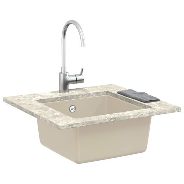 vidaXL &Eacute;vier Beige 430 x 460 mm 80% Quartz et 20% R&eacute;sine