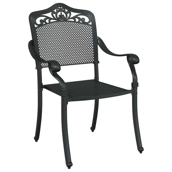 vidaXL Chaise de jardin 2 pcs Noir 55 x 55 x 92,5cm Aluminium